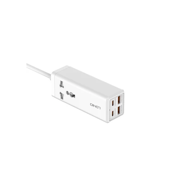 Ldnio SC1418 Extension Cord 65W IE UK Worldwide Plug 2 USB 2 USB-C ports Power Strip Wire 2m Power Socket Laptop android ipad iphone phone Fast Charge