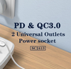 Ldnio SC2413 short Extension Cord IE UK Worldwide Plug 3 USB 1 USB-C ports PD QC3 Power Strip Wire Power Socket Laptop android ipad iphone Fast Charge