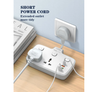 Ldnio SC2413 short Extension Cord IE UK Worldwide Plug 3 USB 1 USB-C ports PD QC3 Power Strip Wire Power Socket Laptop android ipad iphone Fast Charge