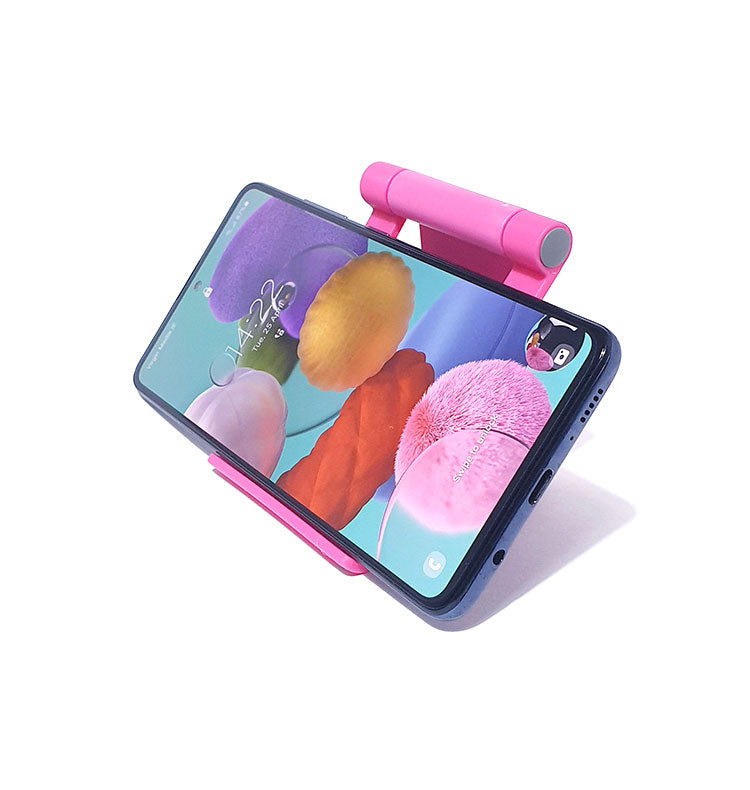 Phone iPad holder desktop portable non slip 3 to 11 inch phones or tablets pink