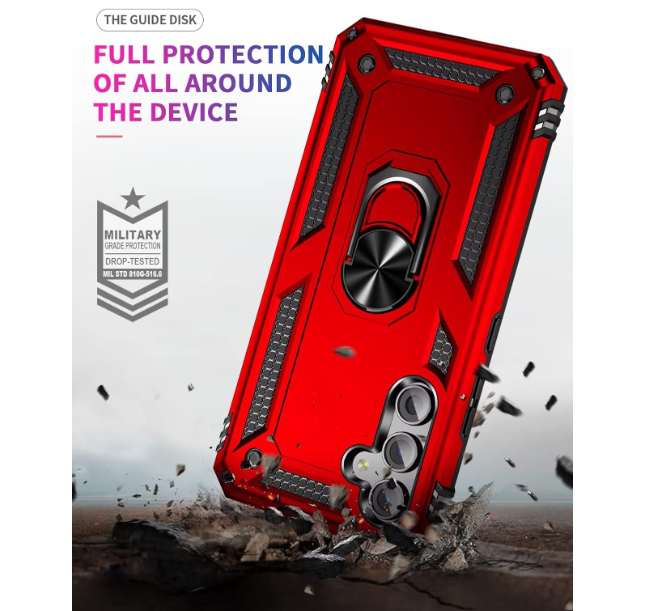 Samsung A15 4G/5G phone case red ring armor anti drop shockproof rugged protective