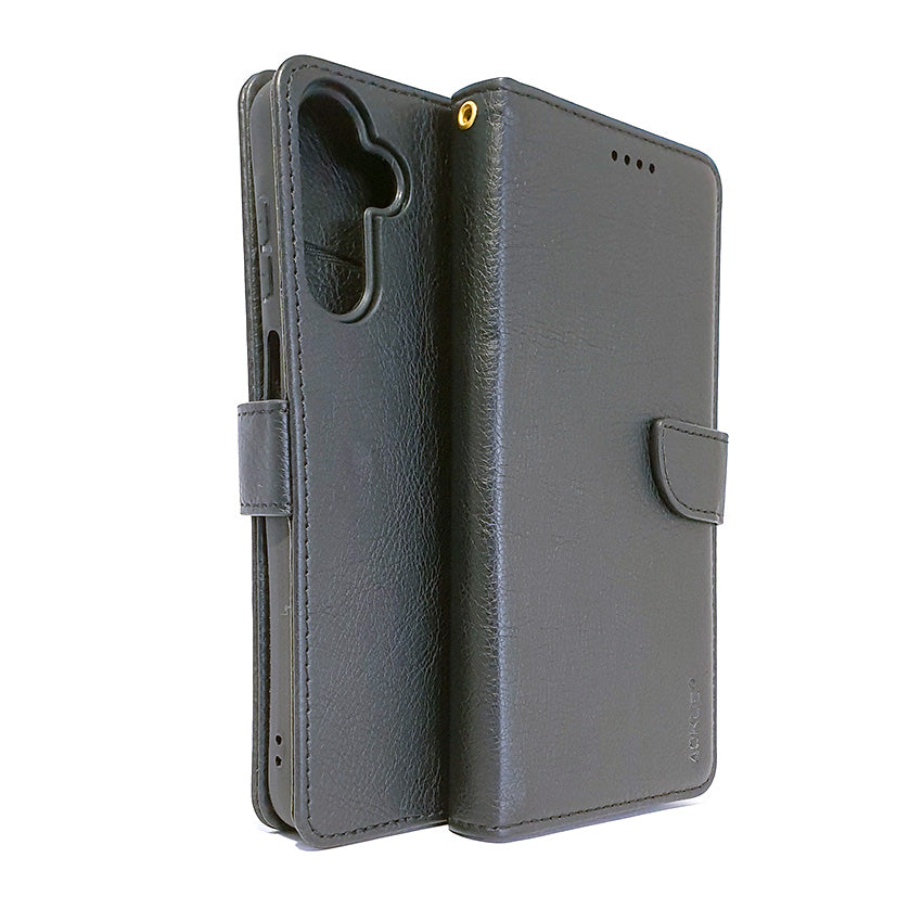 Samsung A15 4G/5G phone case wallet cover flip anti drop anti slip shockproof black