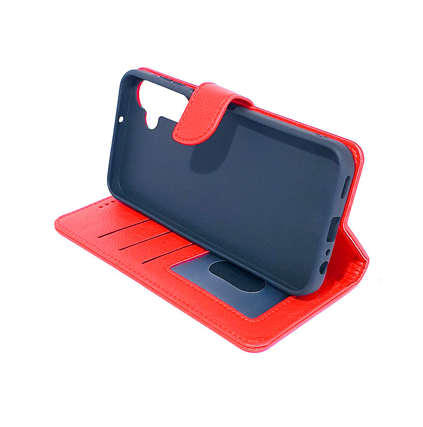 Samsung A15 4G/5G phone case wallet cover flip anti drop anti slip shockproof red