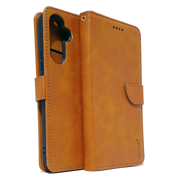 Samsung A16 / A17 / A26 5G phone case wallet cover flip anti drop anti slip shockproof brown