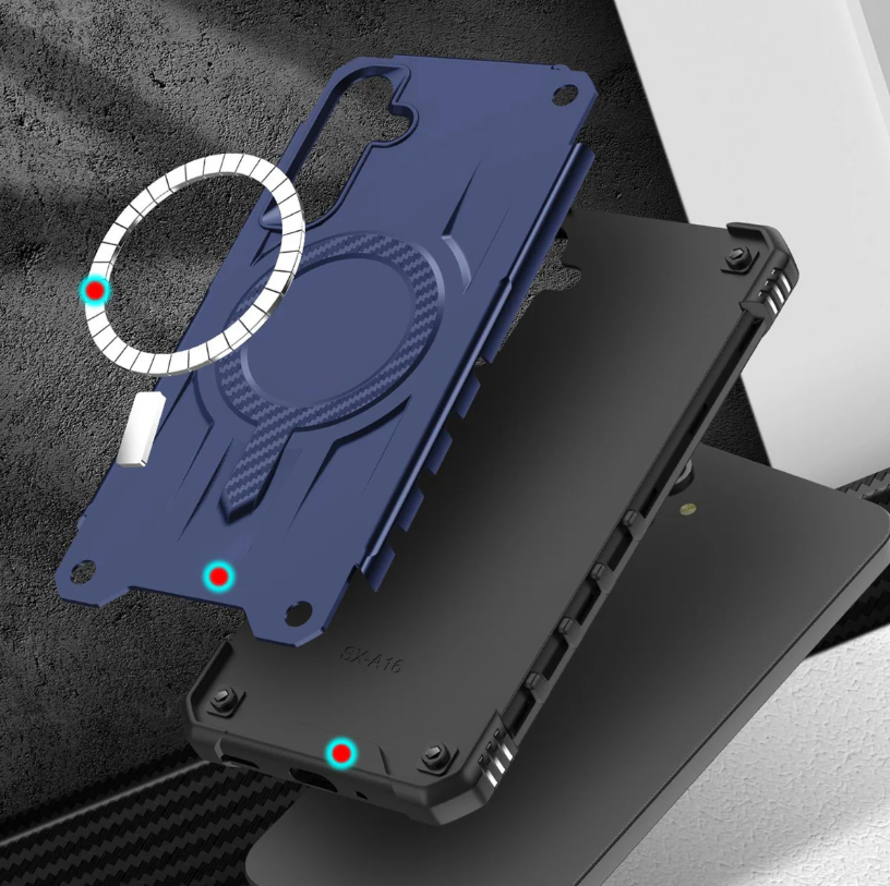 Samsung A16 / A17 / A26 5G phone case blue. Magnetic, Magsafe, Armor, Anti-Drop, Shockproof, Rugged, Protective.