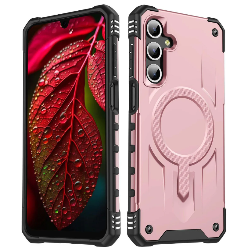 Samsung A16 / A17 / A26 5G phone case rose gold pink. Magnetic, Magsafe, Armor, Anti-Drop, Shockproof, Rugged, Protective.