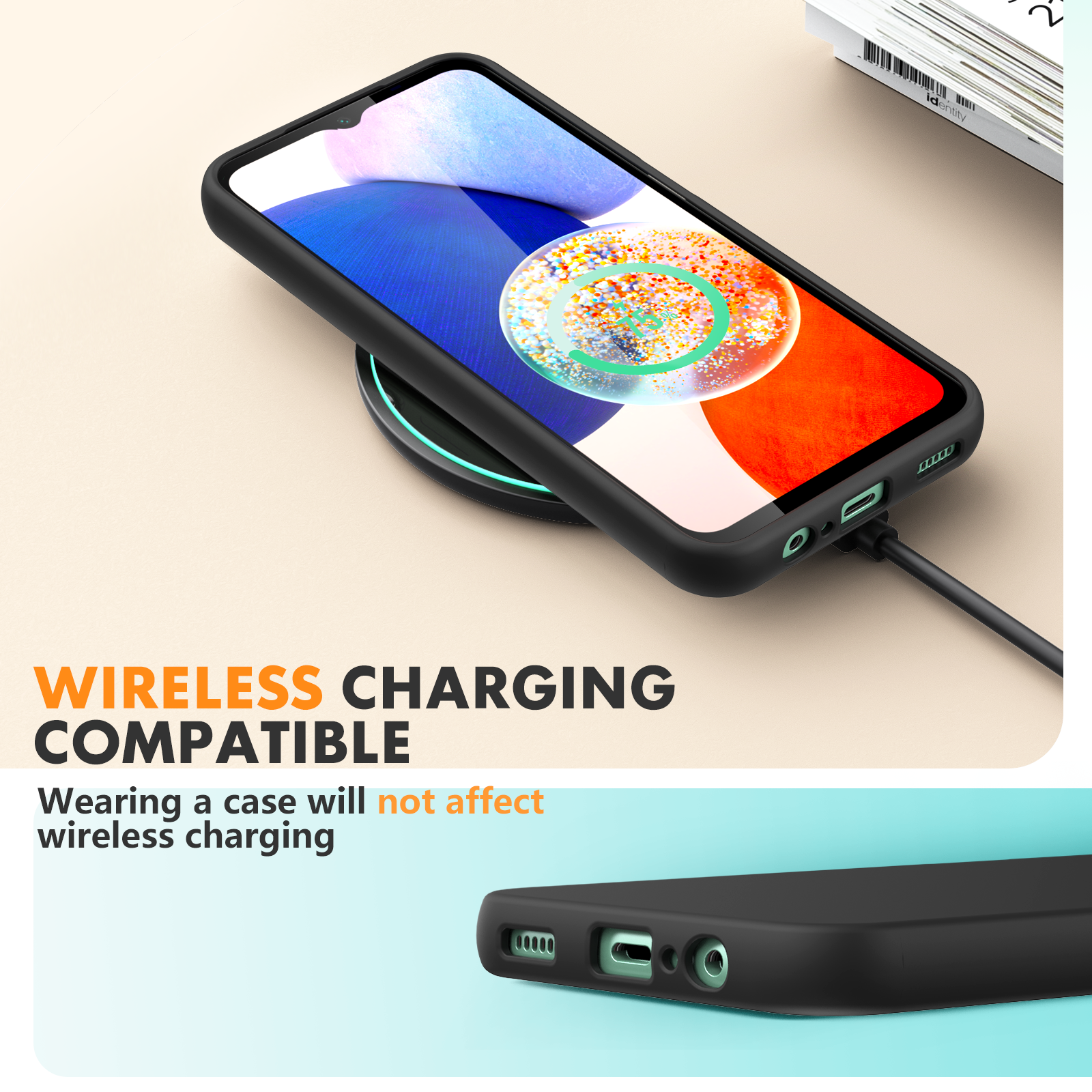 Samsung A25 4G 5G phone case Soft Flexible Rubber Protective Cover black liquid silicone