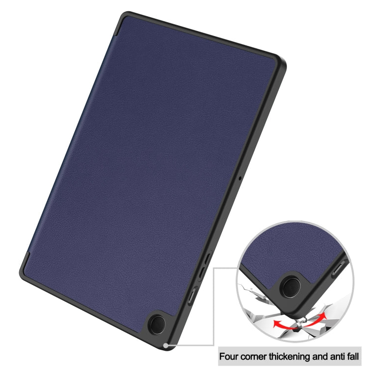 Samsung Galaxy Tab A9+ Case Blue – 3-Fold Smart Leather TPU Cover with Auto Sleep/Wake & Stand