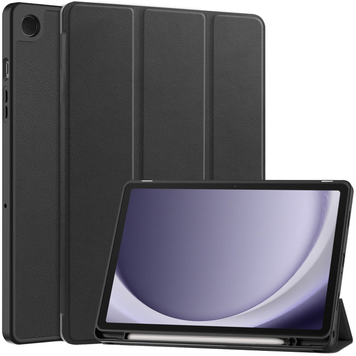 Samsung Galaxy Tab A9+ Case black. 3 Fold Smart Leather TPU Cover with Auto Sleep/Wake & Stand