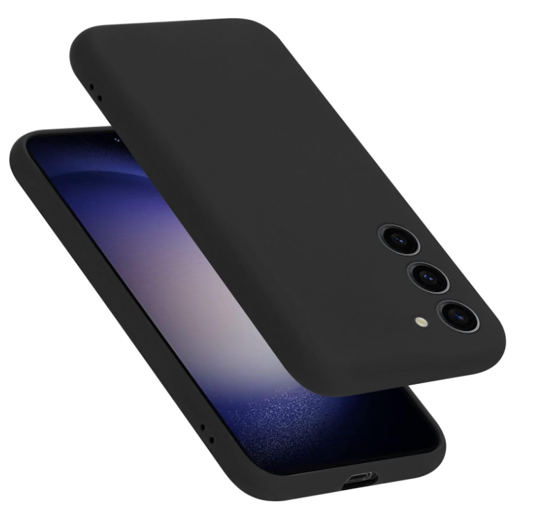 Samsung S23 Phone case. Soft, flexible liquid silicone protective cover. Black.