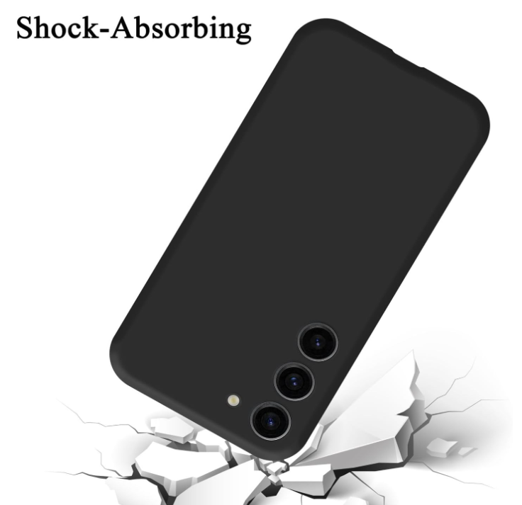 Samsung S23 Phone case. Soft, flexible liquid silicone protective cover. Black.