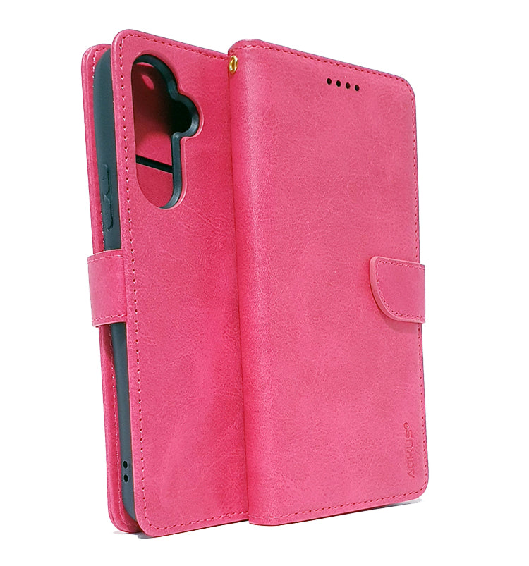 Samsung S23 phone case wallet cover flip anti drop anti slip shockproof pink