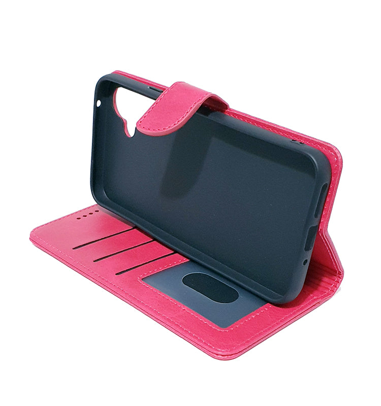 Samsung S23 phone case wallet cover flip anti drop anti slip shockproof pink