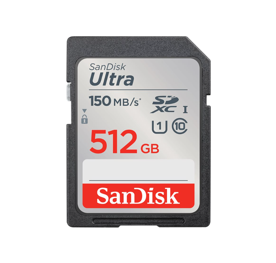 SanDisk Ultra, Flash memory card, 512 GB, Class 10, SDXC UHS,I