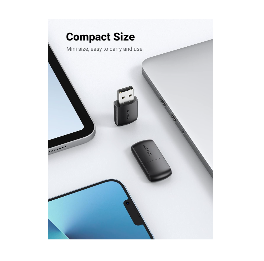 UGREEN 20204 AC650 Dual Band USB WiFi Adapter 5GHz 2.4GHz Mini Wireless Dongle for PC Laptop Windows Mac
