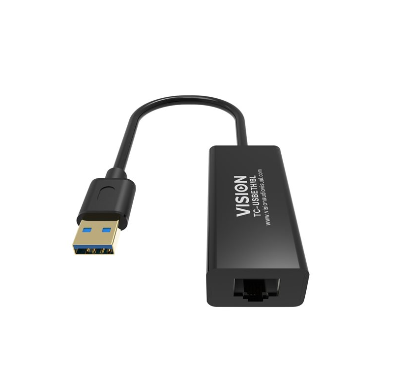 USB3 to Rj45 Lan Ethernet network adapter 100/1000 Mbps. Shielded. Compatibility laptop PC  Windows Macbook Android. Black.