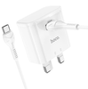 USB Charging plug with USB-C cable for Android and iPhone with USB-C port. QC3 Fast Charger. 12v 1.5a 18W Hoco C92B