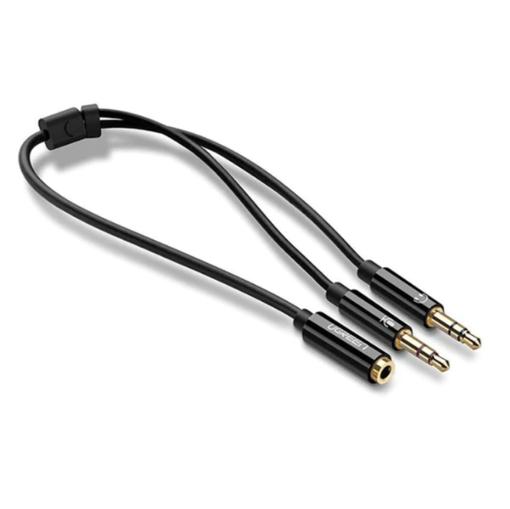 Ugreen 3.5mm AUX socket to dual 3.5mm AUX plug. Separate your microphone and audio.