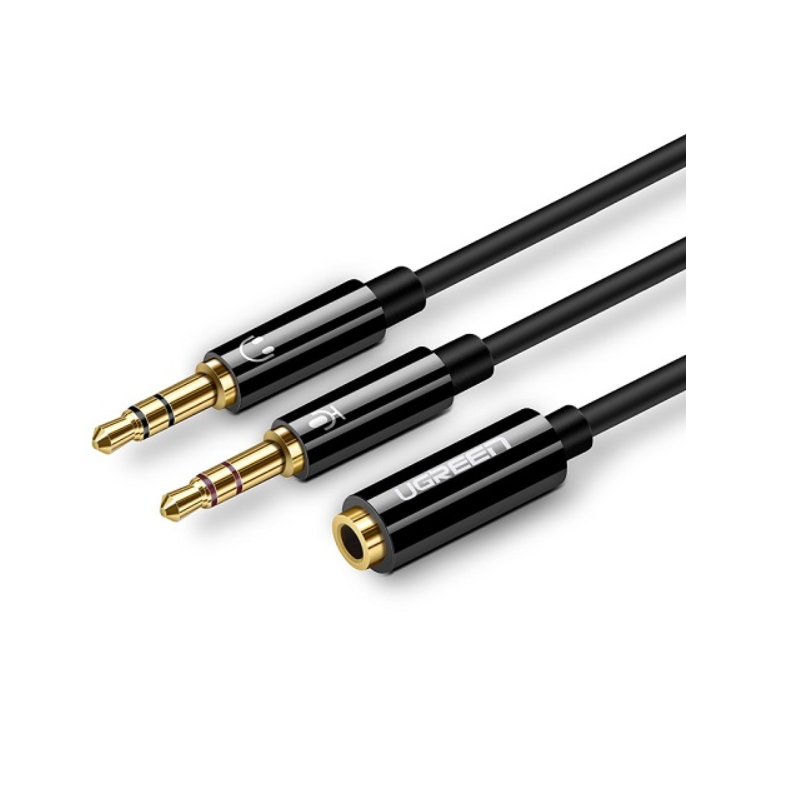 Ugreen 3.5mm AUX socket to dual 3.5mm AUX plug. Separate your microphone and audio.