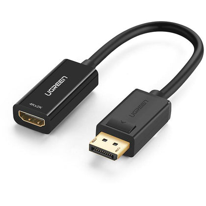 Ugreen 4k DisplayPort DP to HDMI adapter cable. 4K. 300Mhz,3Gpbs audio and video transmission. Black, 25cm.