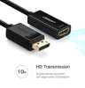 Ugreen 4k DisplayPort DP to HDMI adapter cable. 4K. 300Mhz,3Gpbs audio and video transmission. Black, 25cm.