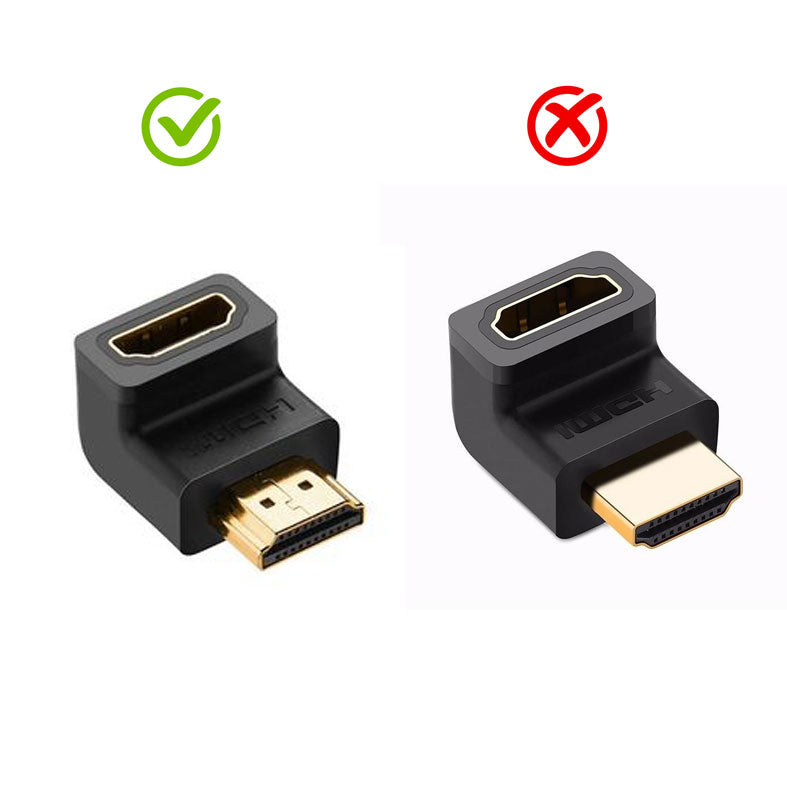 Ugreen High Speed HDMI Male to Female L Shaped Coupler Adapter (DOWN) for hard to access HDMI ports