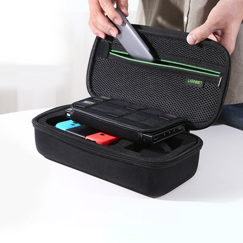 Ugreen Hard Shell Case for Nintendo Switch & Switch 2/OLED/Lite – Shockproof Zip Case, Holds 10 Games, Accessories