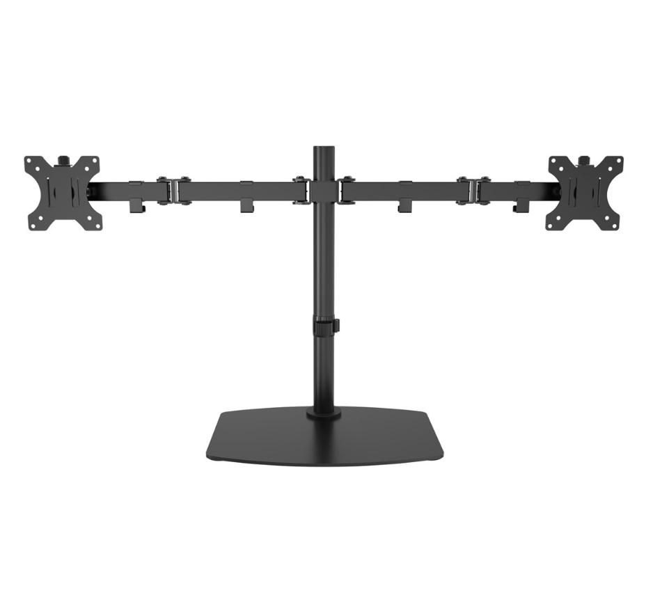 VISION Freestanding Dual Monitor Desk Stand. Fits display 13-27" with VESA sizes 75 x 75 or 100 x 100
