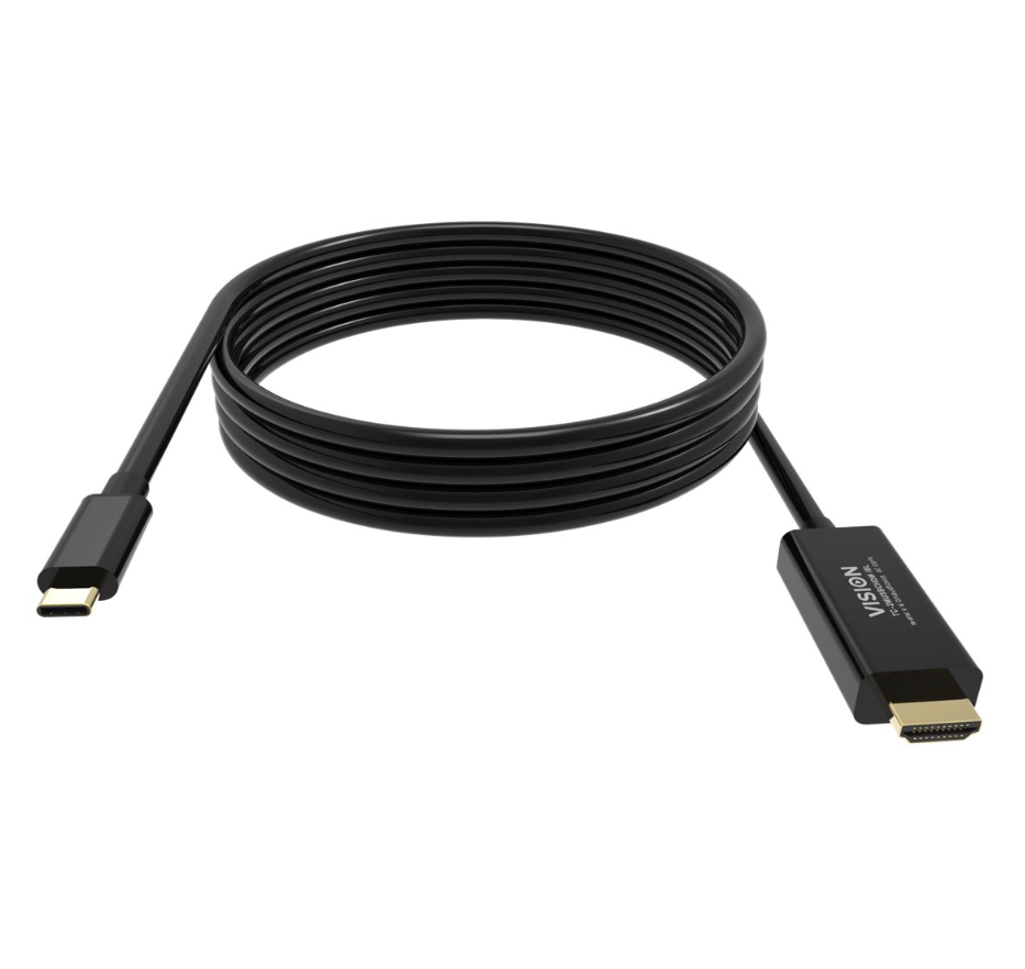 Vision. 2m USB-C to HDMI cable. 4K @ 60 Hz. USB-C 3.1 (M) to HDMI (M). 32 AWG. Black. Professional