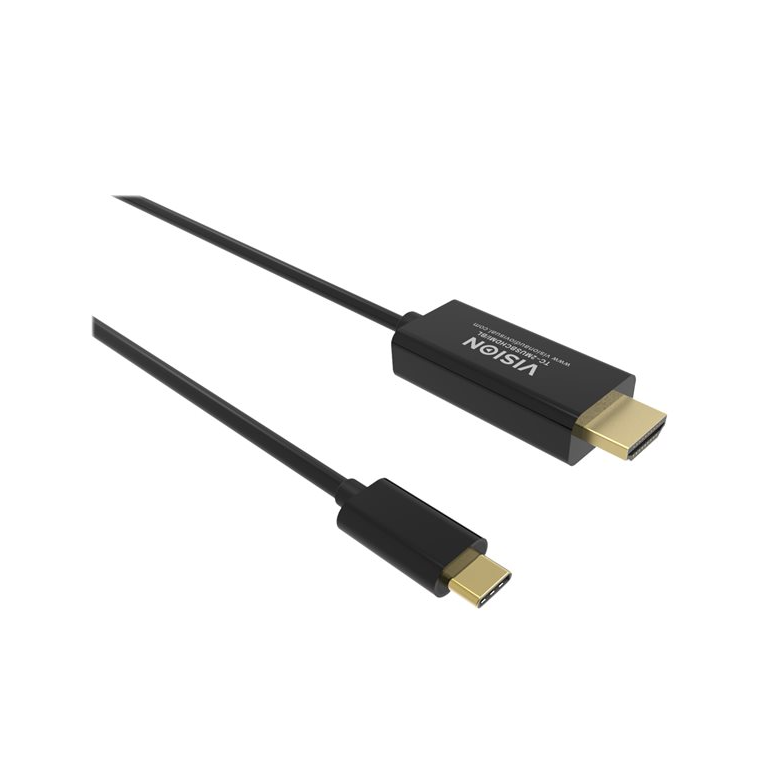 Vision. 2m USB-C to HDMI cable. 4K @ 60 Hz. USB-C 3.1 (M) to HDMI (M). 32 AWG. Black. Professional