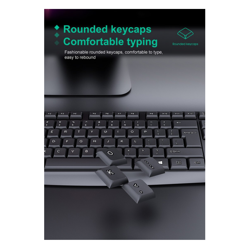 iMICE KM-520 Waterproof Wired Keyboard and Mouse Combo, USB, 104 Keys, 1200 DPI, Ergonomic Design, Durable & Spill-Resistant