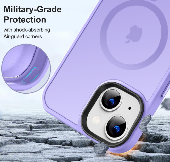iPhone 11 Case. Magsafe, Magnetic Shockproof Rugged Hard Cover, Purple, Skin Feel