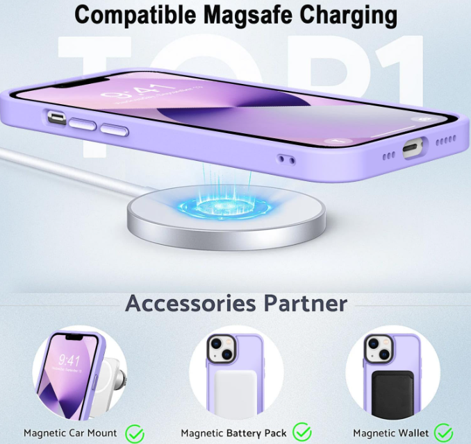 iPhone 11 Case. Magsafe, Magnetic Shockproof Rugged Hard Cover, Purple, Skin Feel