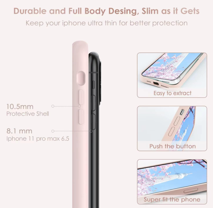 iPhone 11 Phone case. Soft, flexible liquid silicone protective cover. Pink.