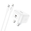 iPhone 5 to 14 folding plug with Type C to iPhone cable. Fast Charger, Type-C,  PD Power Delivery Output Plug. Hoco DC91