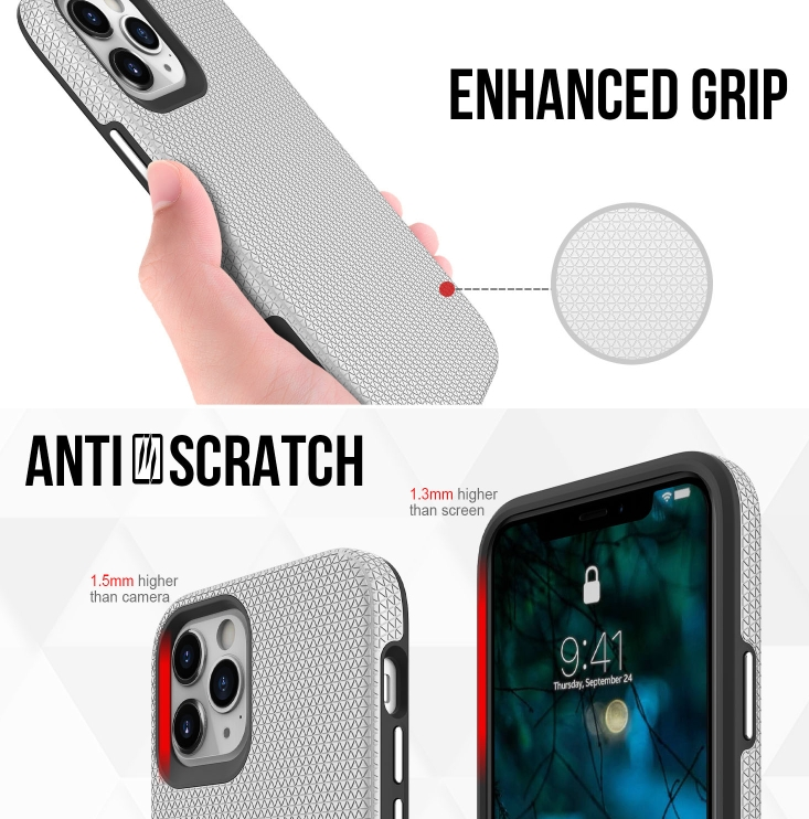 iPhone 13 & iPhone 14 Case. anti drop anti slip shockproof rugged dotted Rose gold