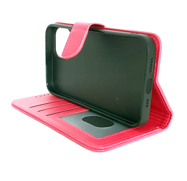 iPhone 14 PRO phone case wallet cover flip anti drop anti slip shockproof pink