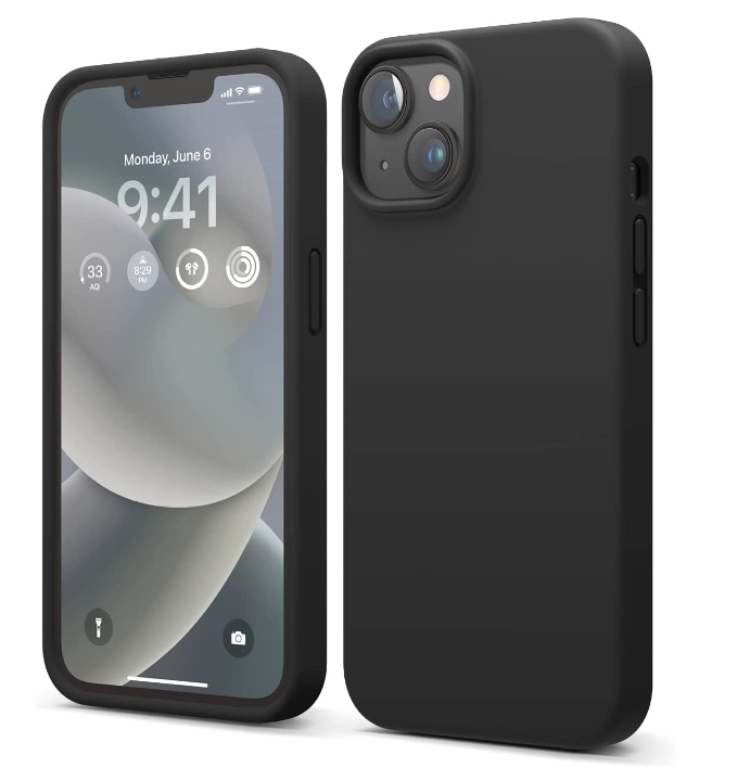 iPhone 15 phone case Soft Flexible Rubber Protective Cover black liquid silicone