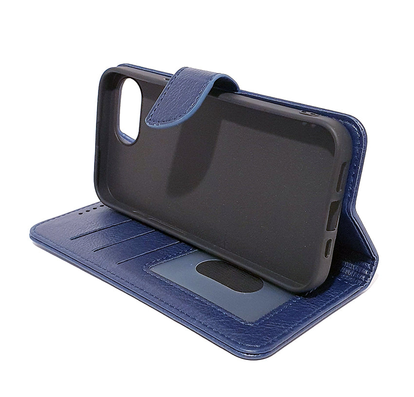 iPhone 16e phone case wallet cover flip anti drop anti slip shockproof Blue
