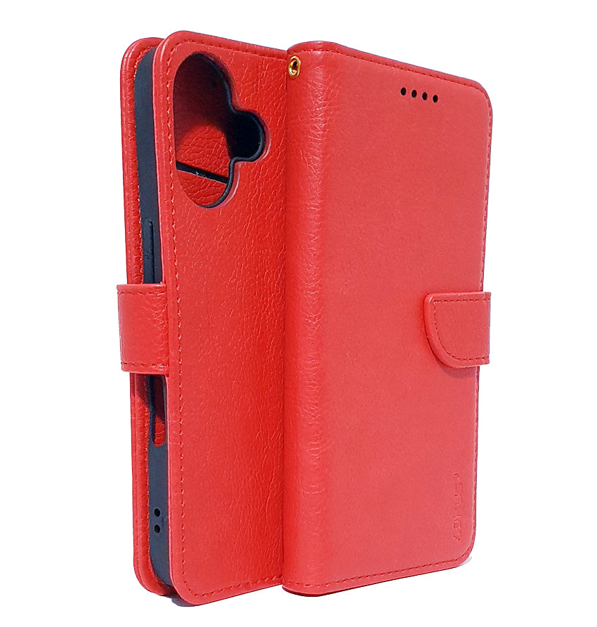 iPhone 16 phone case wallet cover flip anti drop anti slip shockproof red