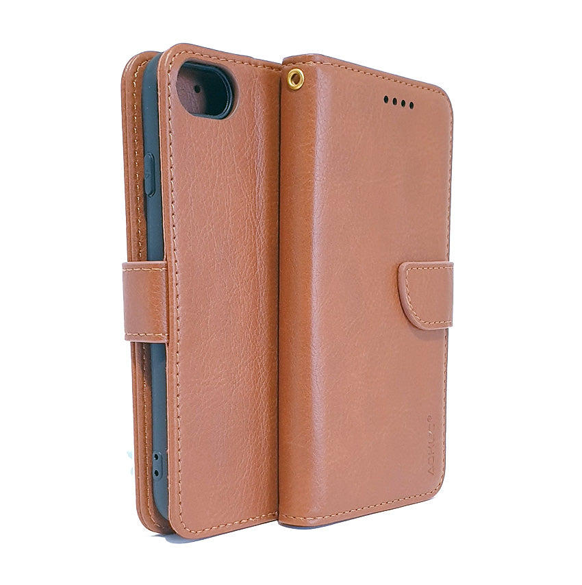 iPhone SE 2022 3rd gen /7/8/SE 2020 phone case wallet cover flip anti drop anti slip shockproof brown