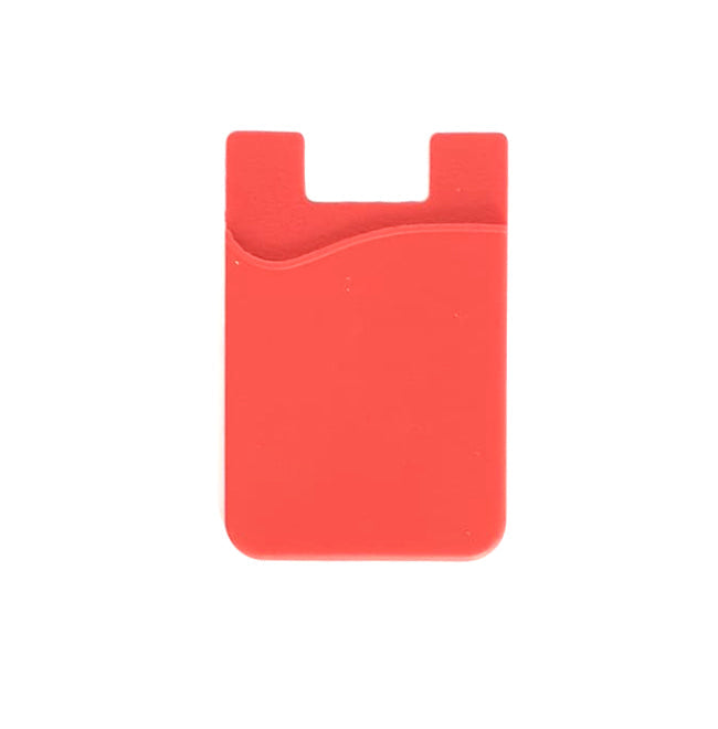 Pack of 2 Card slot Elastic Adhesive Sticker for Phone holds one card red