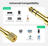 3-Pack of 3.5mm Stereo Socket to 6.35mm 1/4 Jack Headphone Adapter Plugs for High-Quality Audio Connectivity