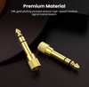 3-Pack of 3.5mm Stereo Socket to 6.35mm 1/4 Jack Headphone Adapter Plugs for High-Quality Audio Connectivity