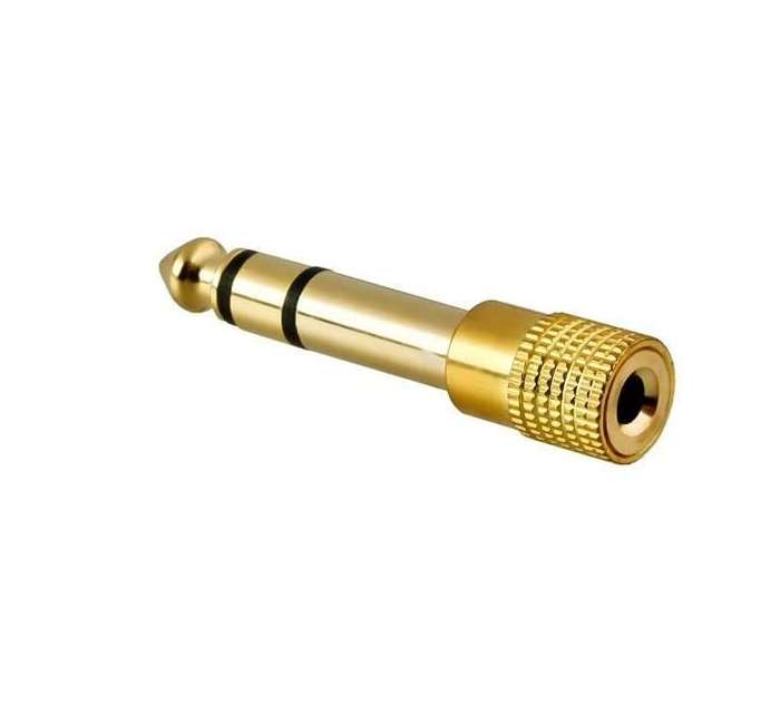 3-Pack of 3.5mm Stereo Socket to 6.35mm 1/4 Jack Headphone Adapter Plugs for High-Quality Audio Connectivity