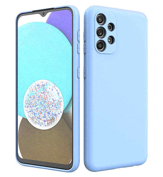 Samsung A33 5G phone case Soft Flexible Rubber Protective Cover light blue liquid silicone