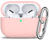 Case for AirPods 3 silicone cover with Keychain, Protective pink