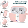 Case for AirPods 3 silicone cover with Keychain, Protective pink