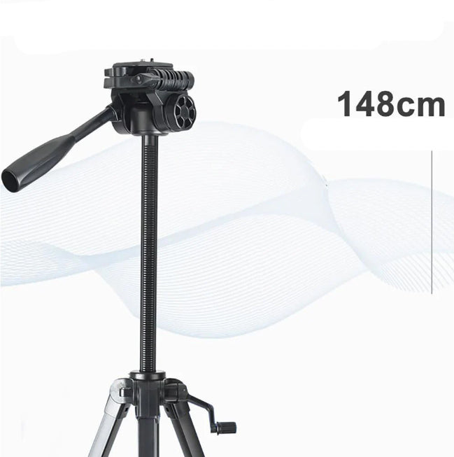Camera Phone Tripod Portable Foldable, Fully Flexible Mount Tripod, Stand with 3D Head & Quick Release Plate 1.5 M