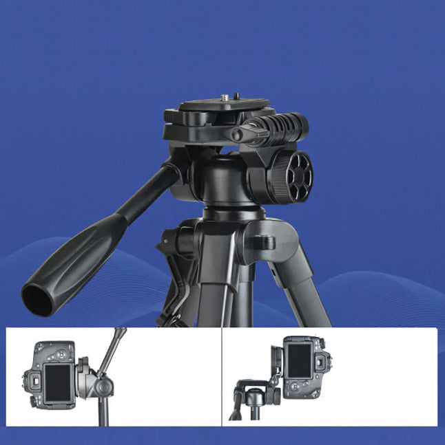 Camera Phone Tripod Portable Foldable, Fully Flexible Mount Tripod, Stand with 3D Head & Quick Release Plate 1.5 M